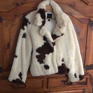 Faux fur Cow print coat
